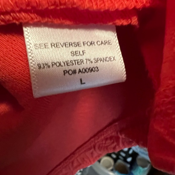 Bobeau  Dress, Tangerine Color w/an Embossed Pattern on Material- Size Large - Picture 11 of 11